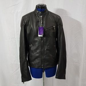 Ralph Lauren Randall Lambskin Biker Jacket
